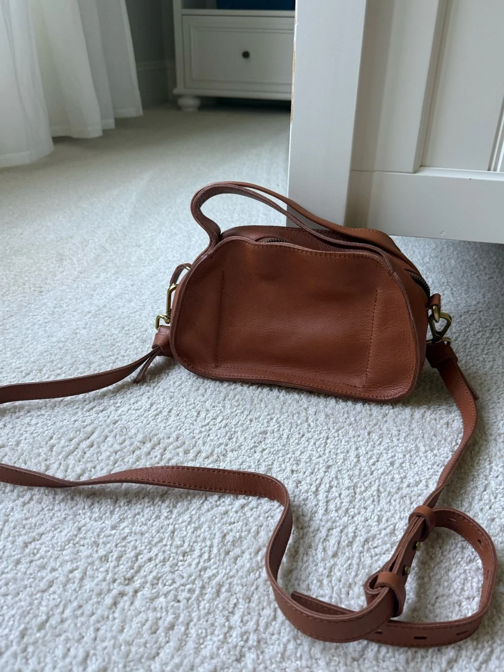 Madewell Chestnut Brown Leather Crossbody Bag - Picture 1 of 7